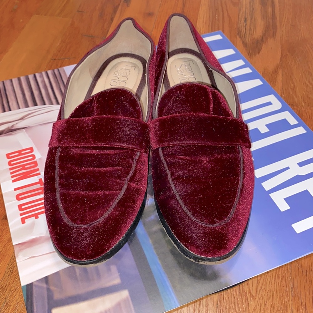 Never Worn- Velvet Flats by Franco Sarlo